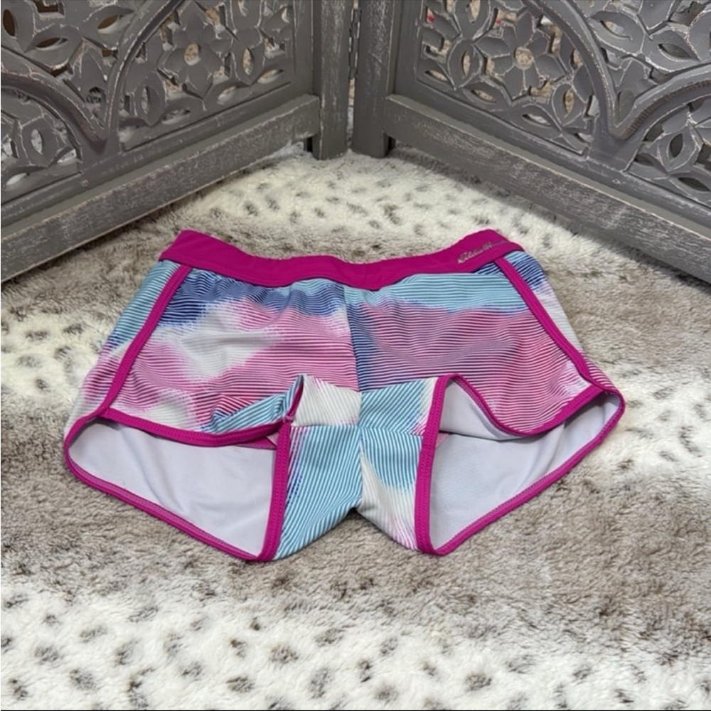 Eddie Bauer athletic shorts girls small pastel sporty stripes activewear workout - Picture 5 of 10